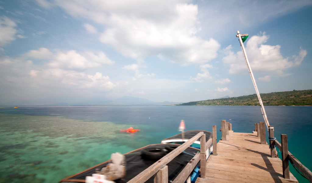 View on Bali from The Menjangan Island pier