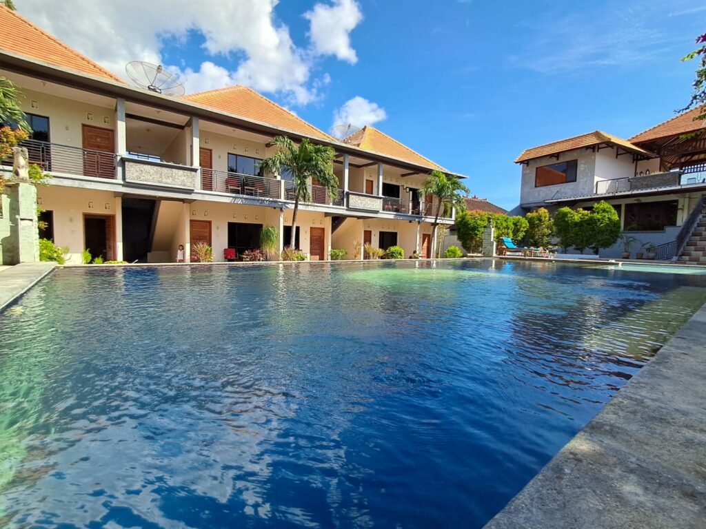 Pool side view of the Avana Hotel in Pemuteran Bali